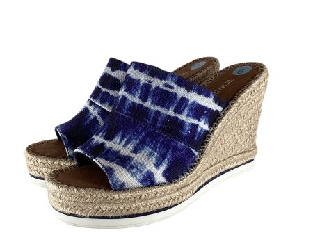 Sandals Heels Wedge By Toms In Blue, Size: 6 For Sale