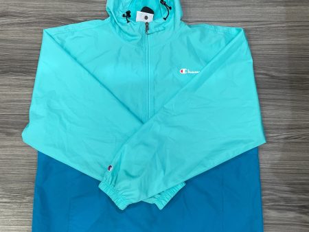 Jacket Windbreaker By Champion In Blue, Size: L For Discount