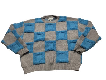 Sweater By Clothes Mentor In Blue & Grey, Size: M Cheap