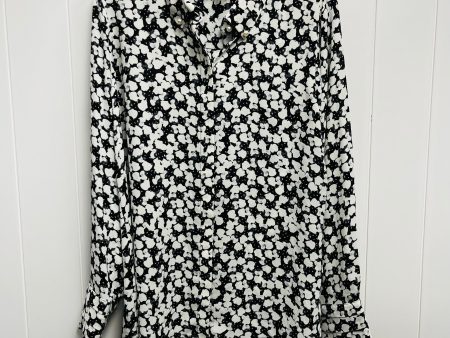 Top Long Sleeve By Karl Lagerfeld In Black & White, Size: L Online Hot Sale