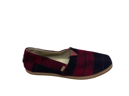 RED SHOES FLATS by TOMS Size:8.5 For Discount