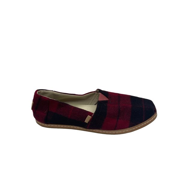 RED SHOES FLATS by TOMS Size:8.5 For Discount