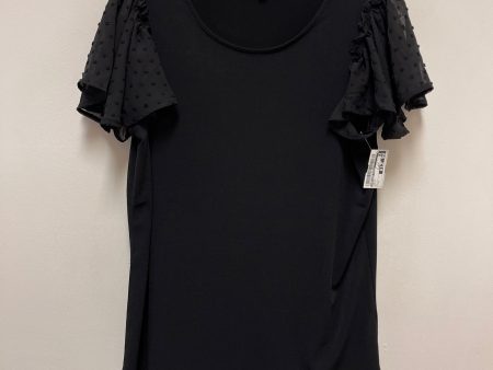 Top Short Sleeve By Adrianna Papell In Black, Size: M Fashion