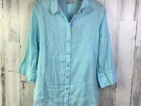 Blouse Long Sleeve By Chicos In Blue, Size: M For Discount