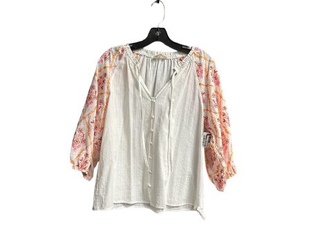 Top 3 4 Sleeve By Clothes Mentor In White, Size: M For Cheap