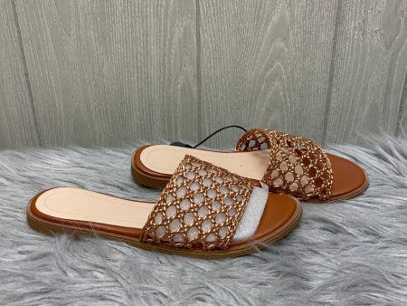 Sandals Flats By Clothes Mentor In Rose Gold, Size: 7 on Sale