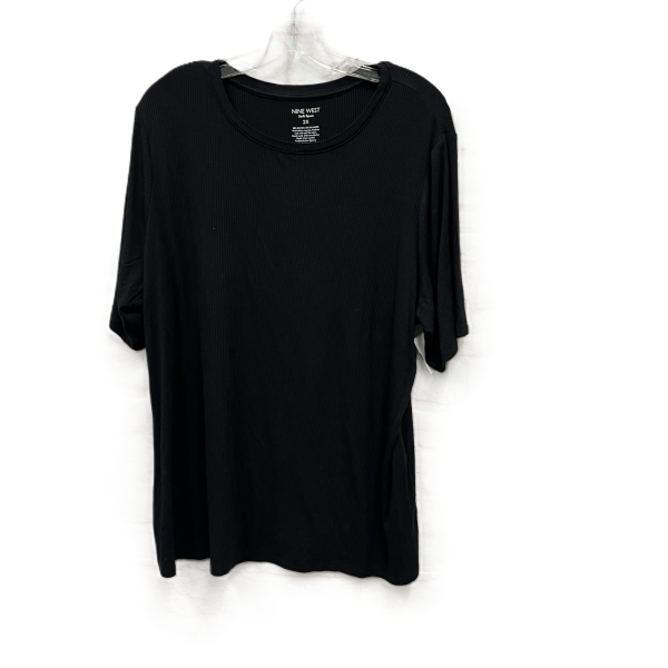 Top Short Sleeve By Nine West In Black, Size: 2x Online Sale