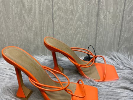 Sandals Heels Stiletto By Fashion Nova In Orange, Size: 7 Online Hot Sale