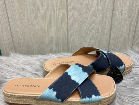 Sandals Heels Platform By Lucky Brand In Blue, Size: 8.5 on Sale