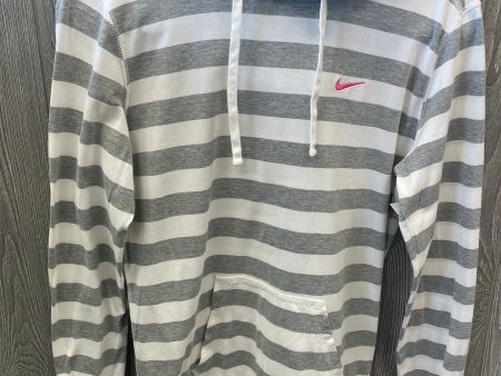 Athletic Sweatshirt Hoodie By Nike In Striped Pattern, Size: L Fashion