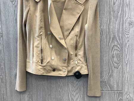 Jacket Moto By Cache In Tan, Size: L Fashion