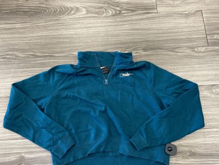 Athletic Sweatshirt Collar By Nike In Teal, Size: M Hot on Sale