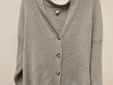 Cardigan By Ava & Viv In Grey, Size: 2x For Sale