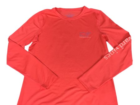 Athletic Top Long Sleeve Crewneck By Vineyard Vines In Coral, Size: S Online Sale