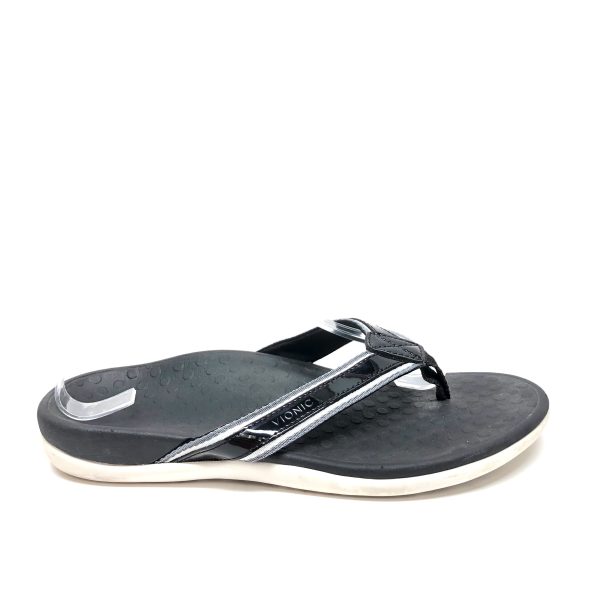 Black & White Sandals Flip Flops Vionic, Size 8 Online