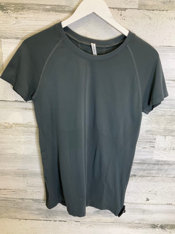 Athletic Top Short Sleeve By Athleta In Grey, Size: M For Discount