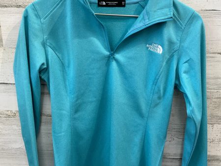 Athletic Top Long Sleeve Collar By The North Face In Aqua, Size: Xs on Sale