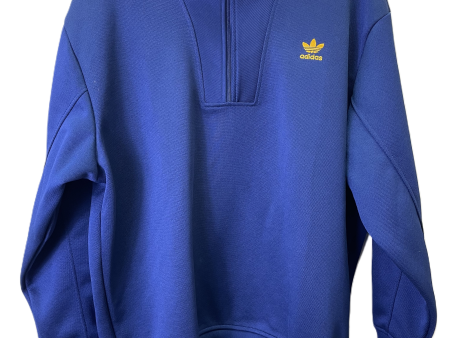 Athletic Top Long Sleeve Collar By Adidas In Blue, Size: Xs Cheap