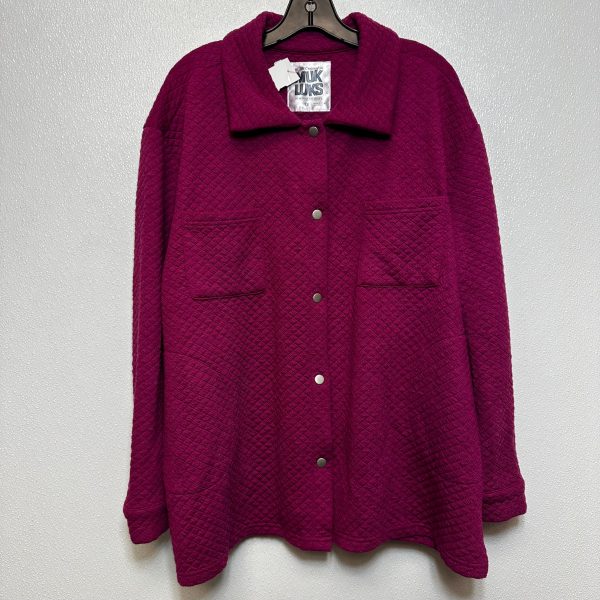 Jacket Shirt By Muk Luks In Raspberry, Size: 1x Hot on Sale