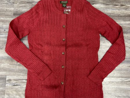 Sweater Cardigan By Eddie Bauer In Red, Size: M Tall on Sale