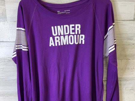 Athletic Top Long Sleeve Crewneck By Under Armour In Purple, Size: Xl on Sale