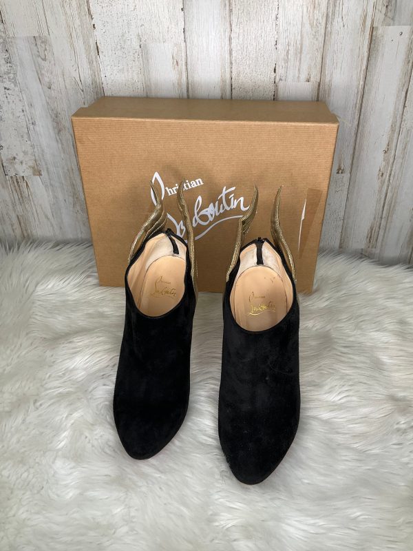 Black Boots Ankle Heels Christian Louboutin, Size 7 For Cheap