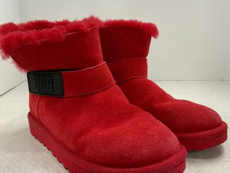 Boots Ankle Flats By Ugg In Red, Size: 5 Supply