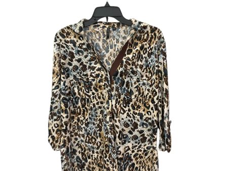 Blouse Long Sleeve By Clothes Mentor In Animal Print, Size: L For Sale