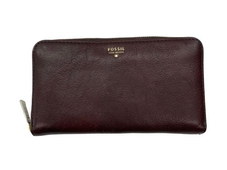 BROWN WALLET LEATHER by FOSSIL Size:MEDIUM Online Sale