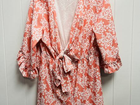 Romper By Clothes Mentor In Orange & White, Size: L Cheap