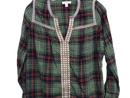 PLAID PATTERN TOP LS by J. CREW Size:XS Sale