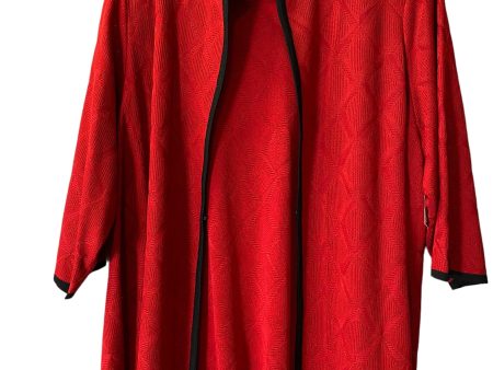 Cardigan By Ming Wang In Red, Size: 2x Fashion