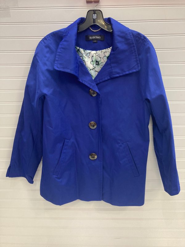 Jacket Windbreaker By Ellen Tracy In Blue, Size: Petite  M Online Sale