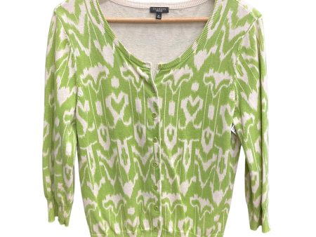 Cardigan By Talbots In Green & White, Size: M Fashion