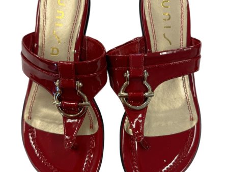 Shoes Heels Wedge By Unisa In Red, Size: 6.5 Sale