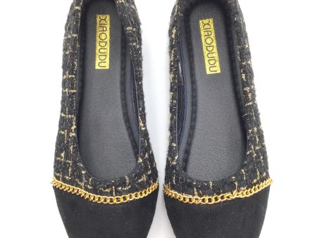 Shoes Flats By Clothes Mentor In Black & Gold, Size: 7.5 Online Sale