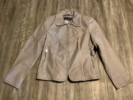 Jacket Leather By Pamela Mccoy In Grey, Size: S Online