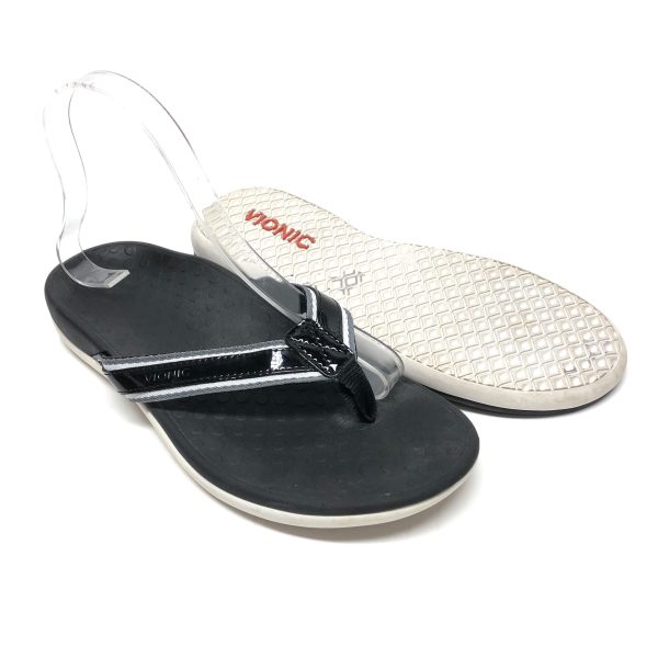 Black & White Sandals Flip Flops Vionic, Size 8 Online