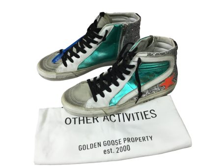 Blue & Cream Shoes Sneakers Golden Goose, Size 38 For Sale