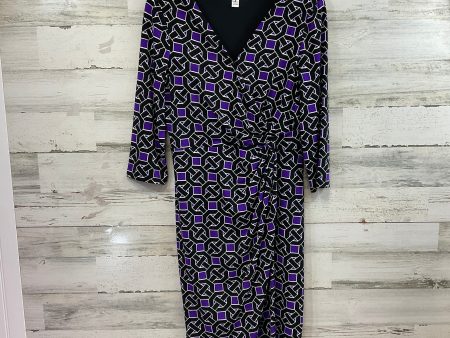 Dress Work By Maggy London In Black & Purple, Size: M Discount